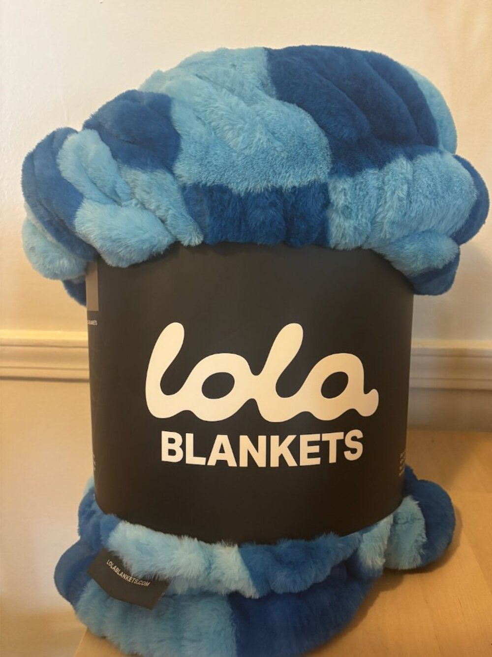 LOLA large blue-check blanket brand new